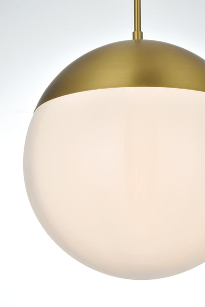 Eclipse 12 Inch Pendant Frosted White Shade in Satin Gold
