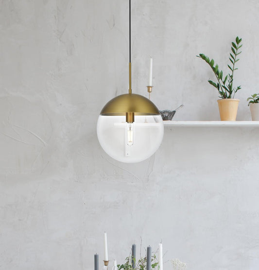 Eclipse 12 Inch Pendant Clear Shade in Chrome