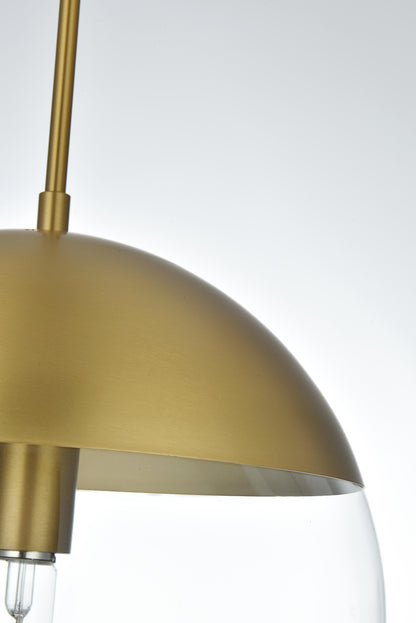 Eclipse 12 Inch Pendant Clear Shade in Chrome