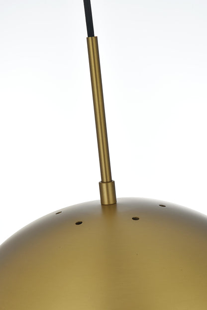 Eclipse 14 Inch Pendant Frosted White Shade in Satin Gold
