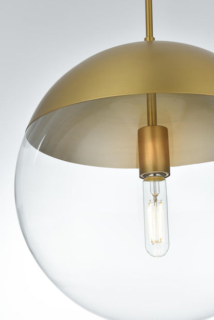 Eclipse 14 Inch Pendant Clear Shade in Chrome