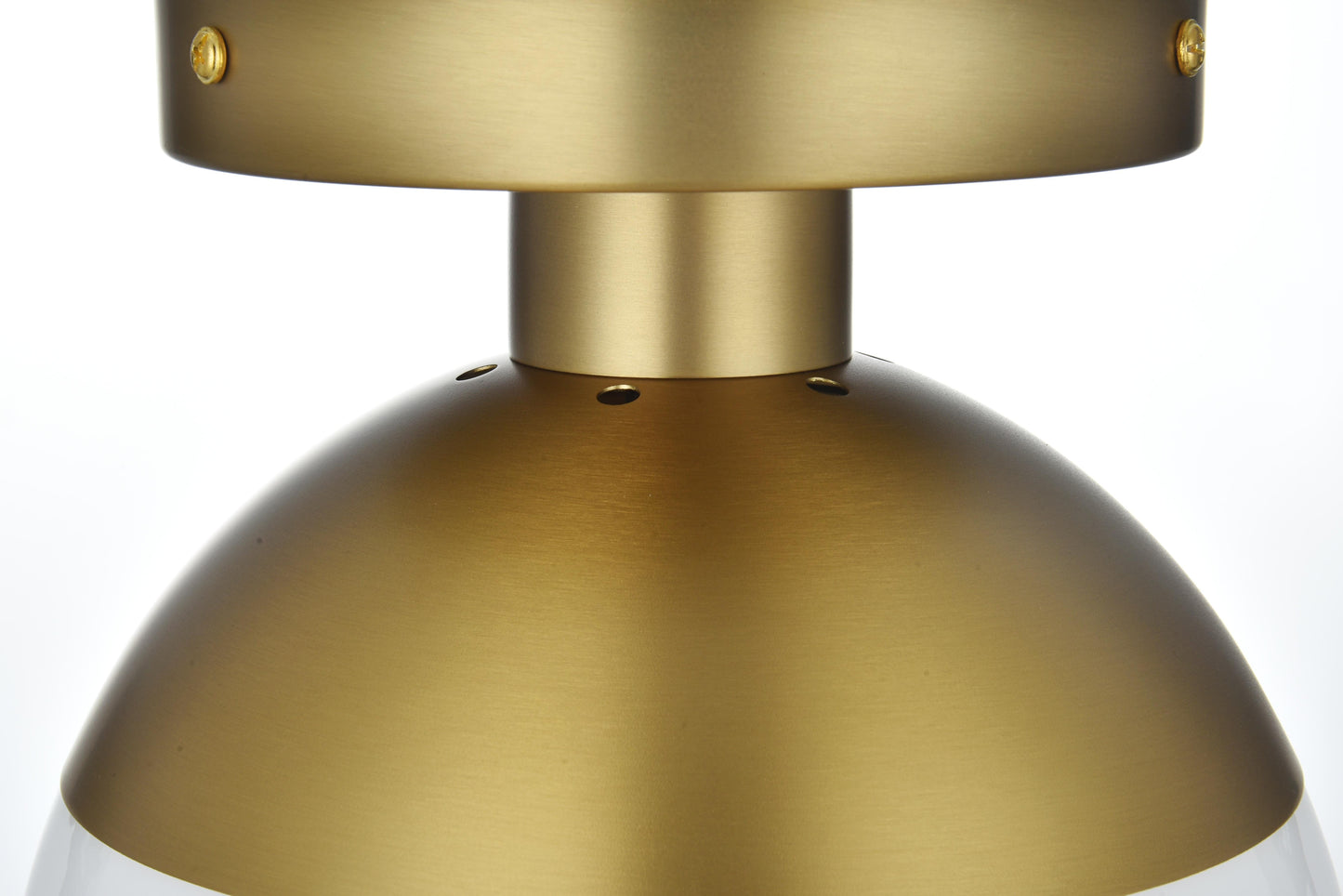 Eclipse 8 Inch Flush Mount Frosted White Shade in Satin Gold