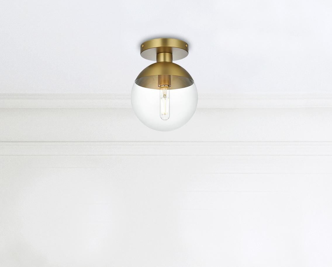 Eclipse 8 Inch Flush Mount Clear Shade in Chrome