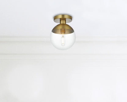 Eclipse 8 Inch Flush Mount Clear Shade in Chrome