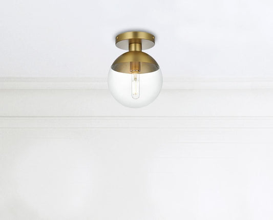 Eclipse 8 Inch Flush Mount Clear Shade in Chrome