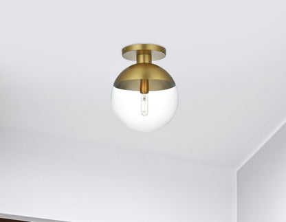 Eclipse 12 Inch Flush Mount Clear Shade in Chrome