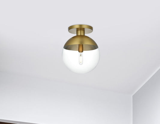 Eclipse 12 Inch Flush Mount Clear Shade in Chrome