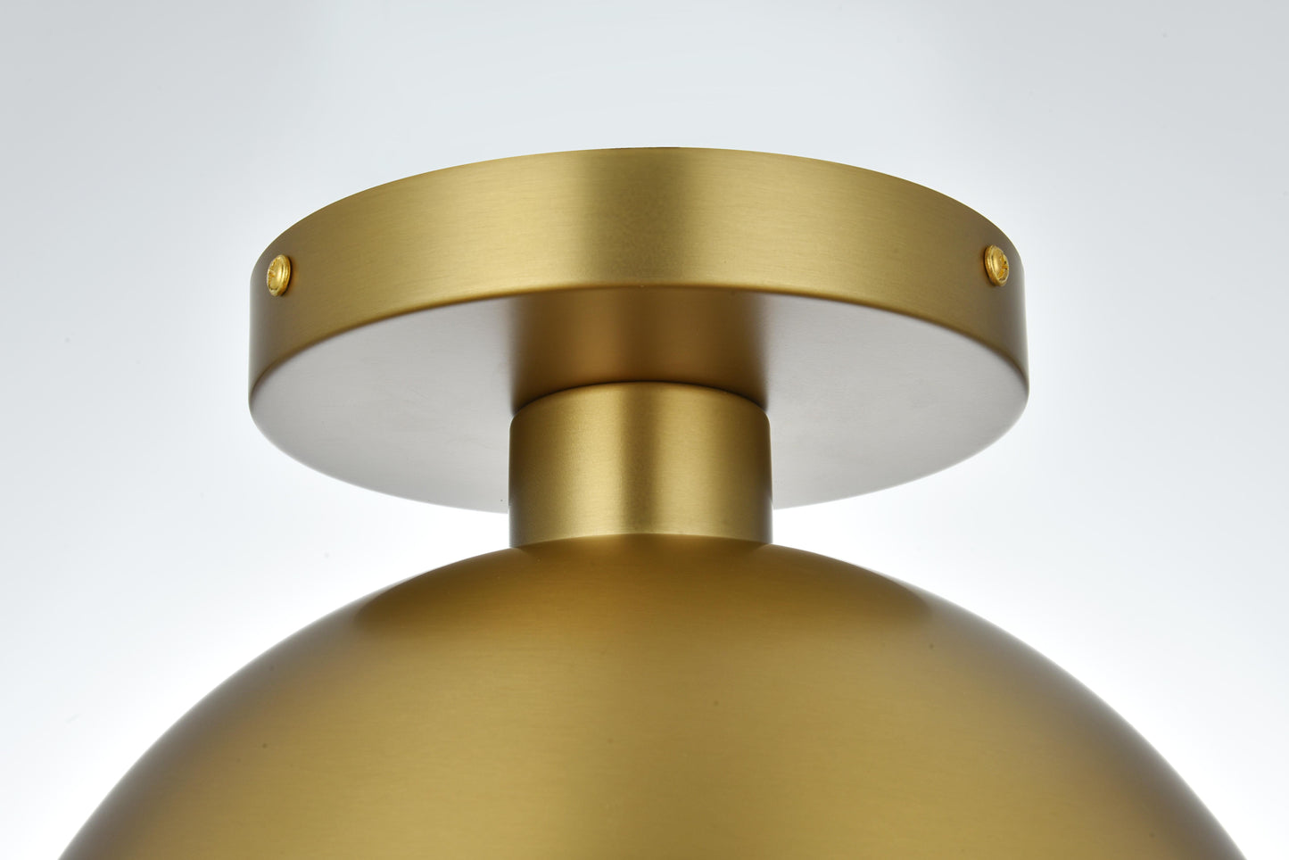 Eclipse 10 Inch Flush Mount Frosted White Shade in Satin Gold