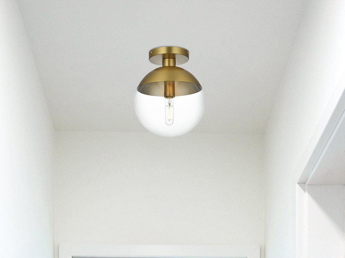 Eclipse 10 Inch Flush Mount Clear Shade in Chrome