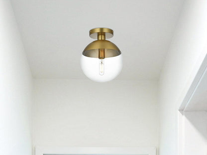 Eclipse 10 Inch Flush Mount Clear Shade in Chrome