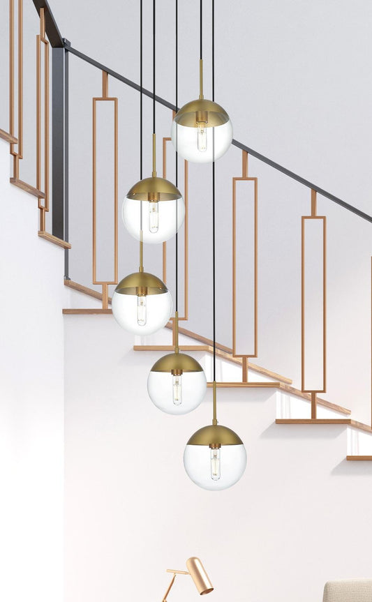 Eclipse 18 Inch Pendant Clear Shade in Chrome