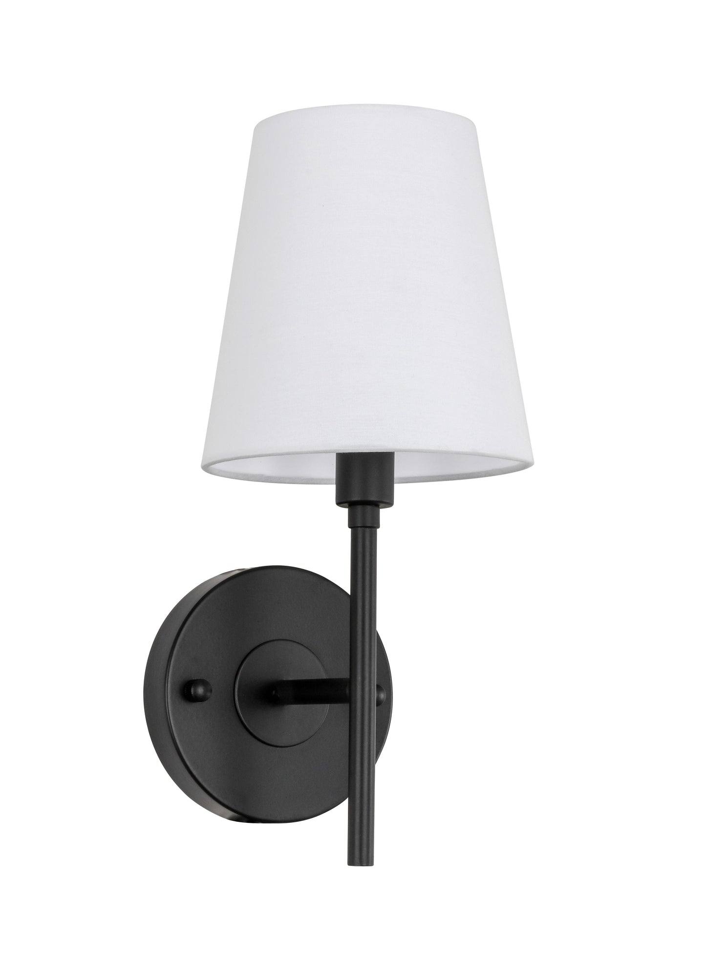 Cason 1 light Black and White shade wall sconce