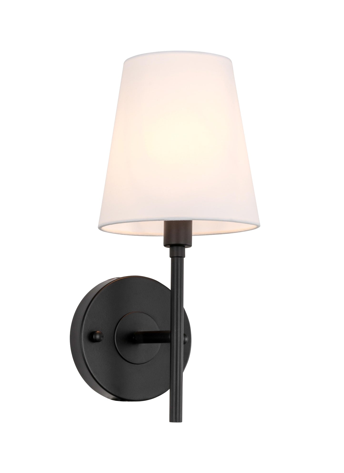 Cason 1 light Black and White shade wall sconce