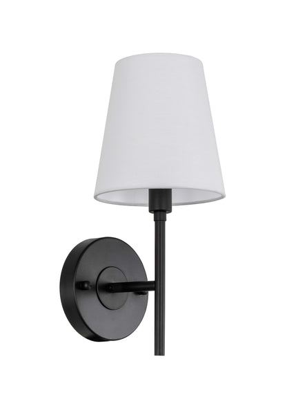 Cason 1 light Black and White shade wall sconce