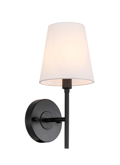 Cason 1 light Black and White shade wall sconce