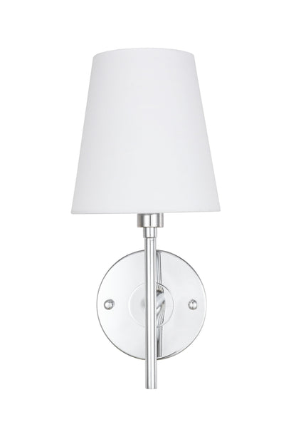 Cason 1 light Chrome and White shade wall sconce