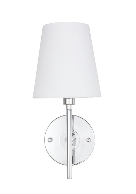 Cason 1 light Chrome and White shade wall sconce