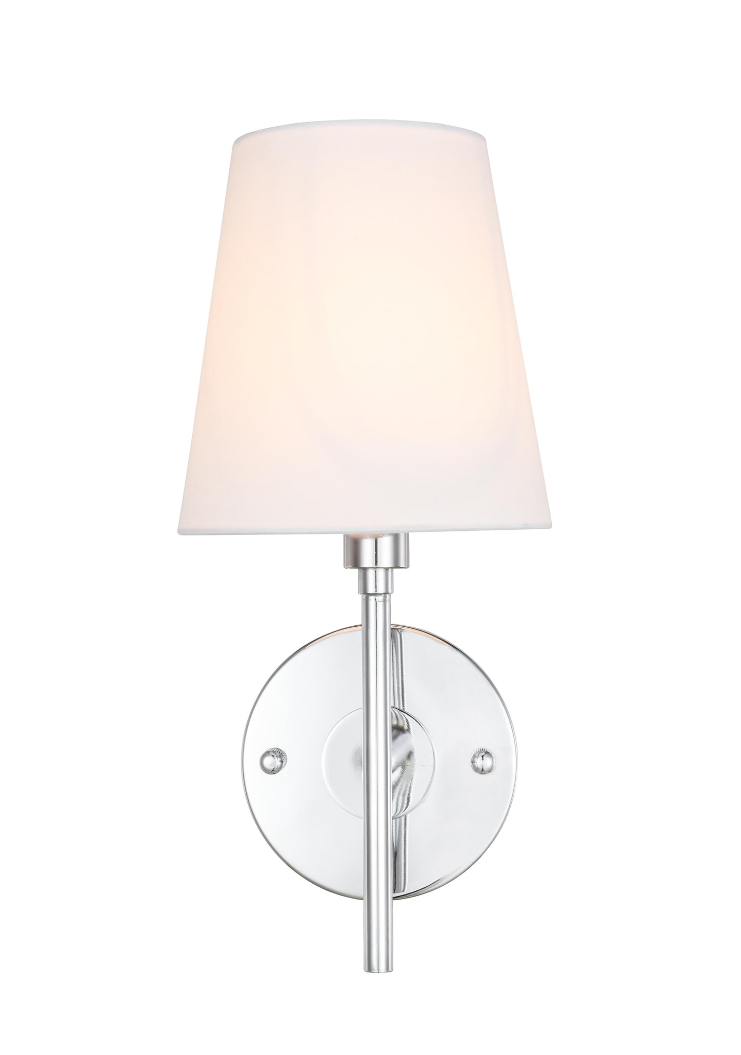 Cason 1 light Chrome and White shade wall sconce