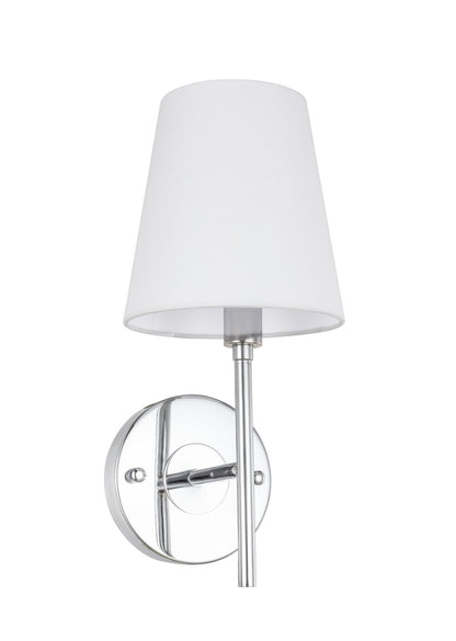 Cason 1 light Chrome and White shade wall sconce