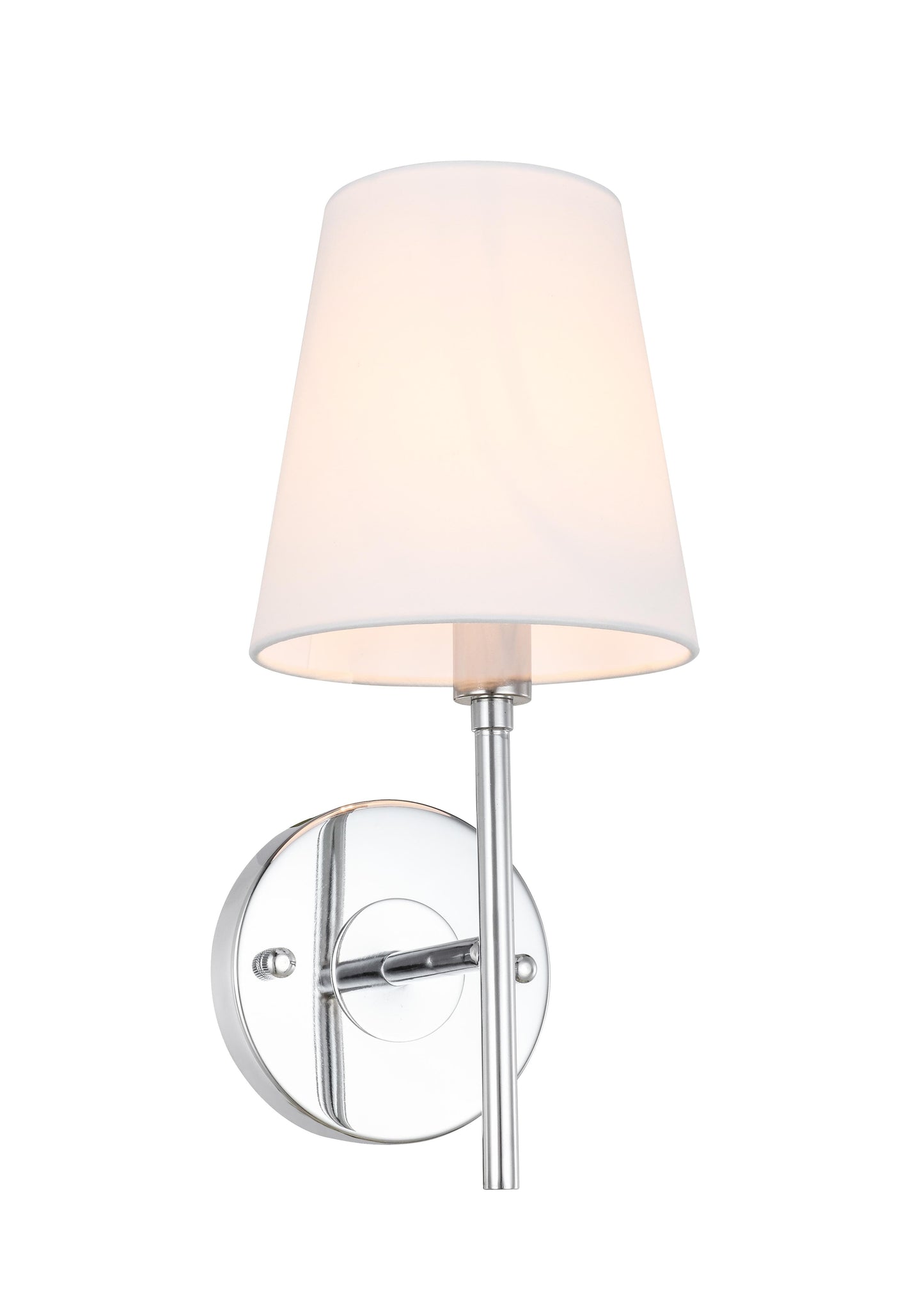 Cason 1 light Chrome and White shade wall sconce