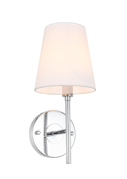 Cason 1 light Chrome and White shade wall sconce