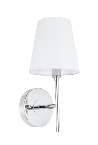 Cason 1 light Chrome and White shade wall sconce