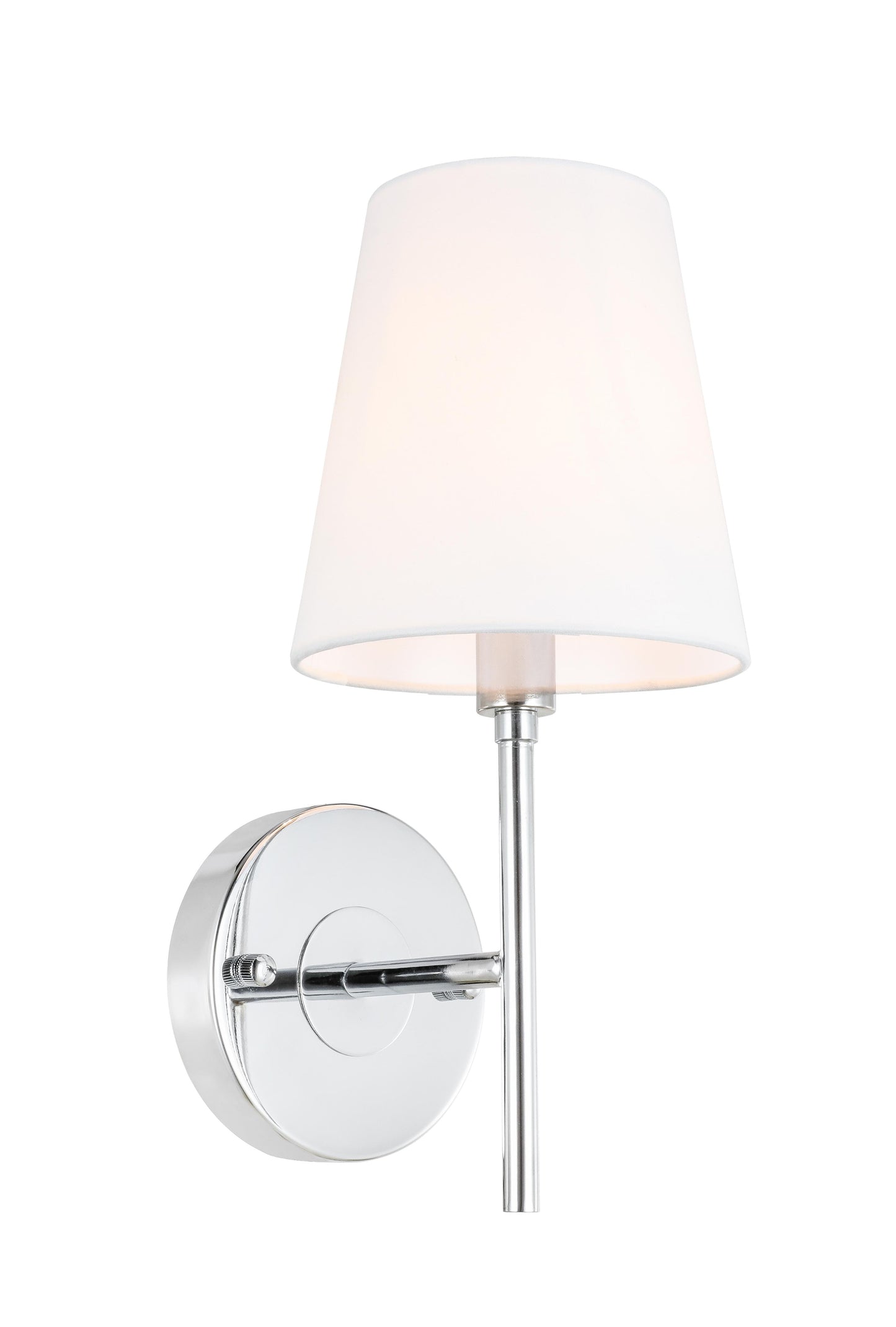 Cason 1 light Chrome and White shade wall sconce