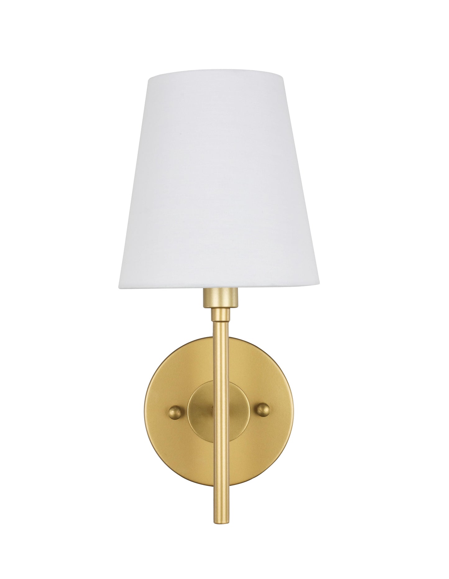 Cason 1 light Brass amd White shade wall sconce