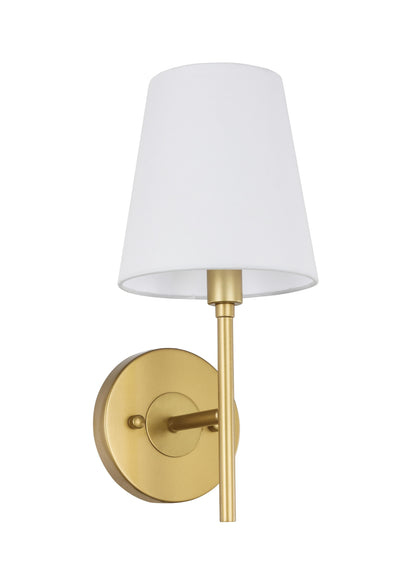 Cason 1 light Brass amd White shade wall sconce