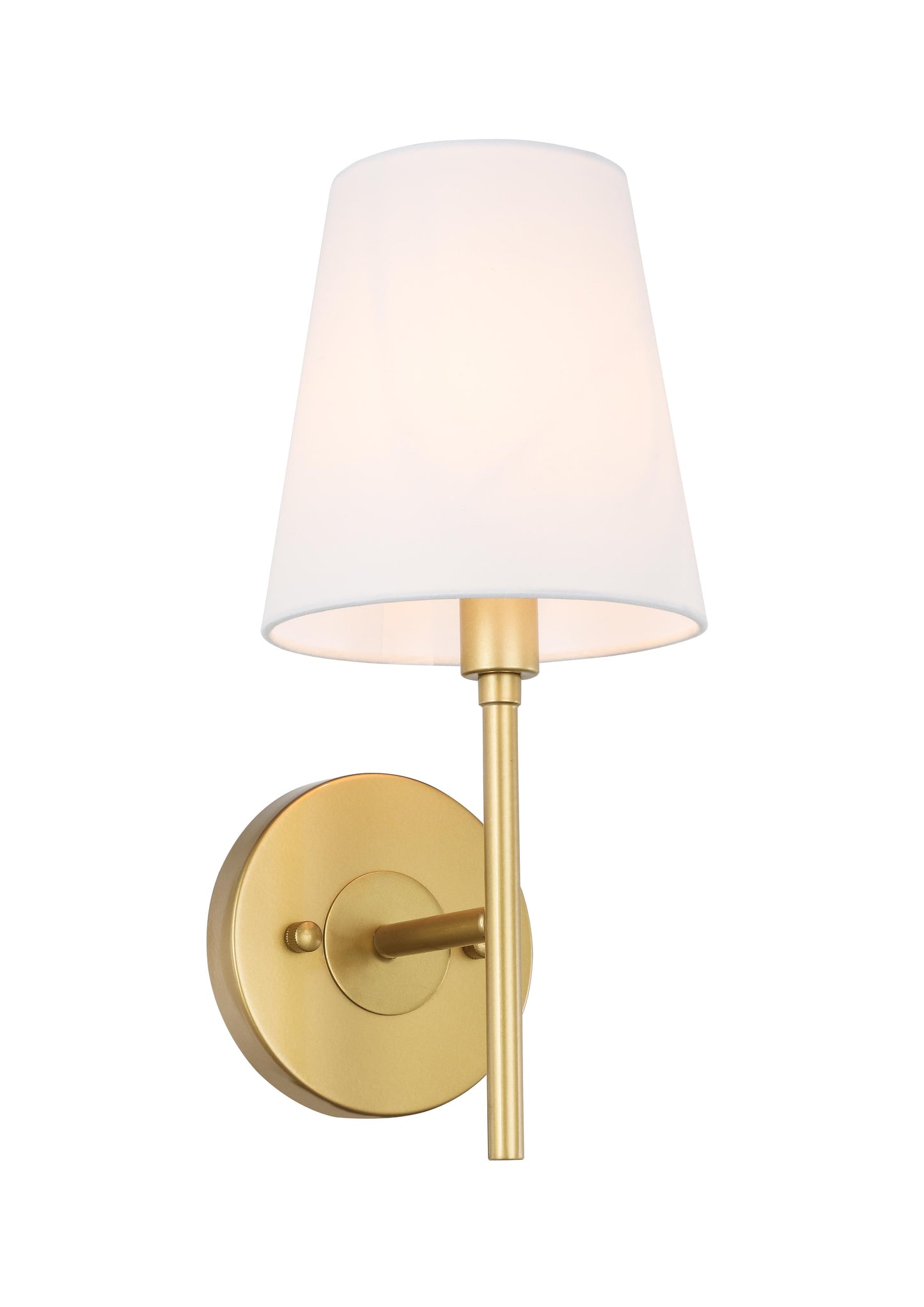 Cason 1 light Brass amd White shade wall sconce