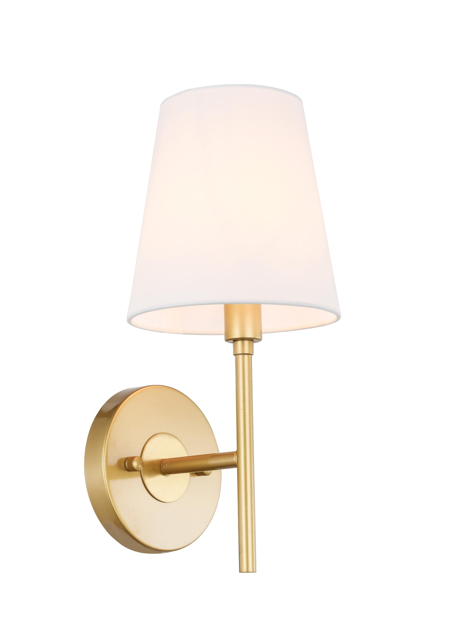 Cason 1 light Brass amd White shade wall sconce