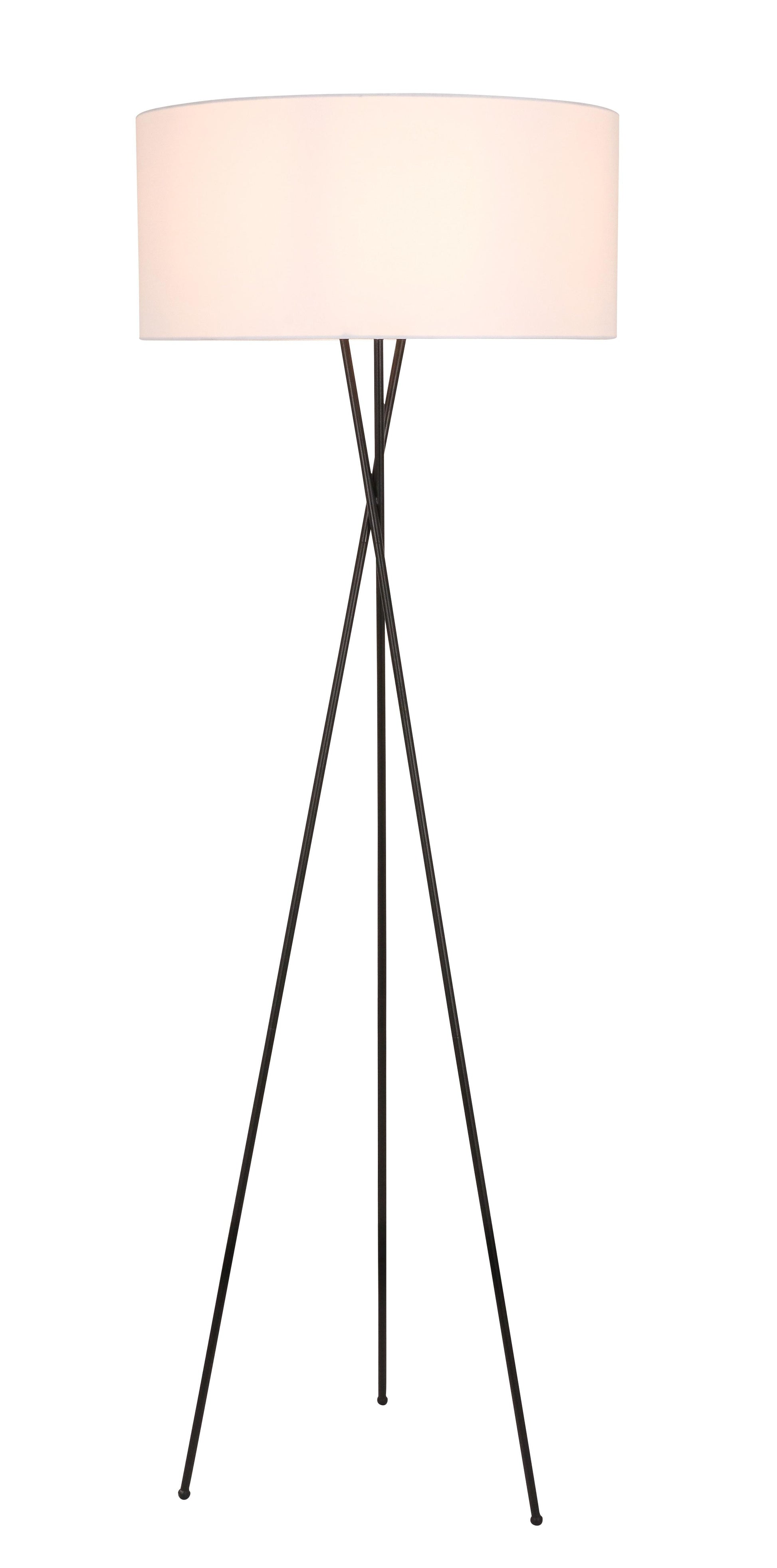 Cason 1 light Black and White shade Floor lamp