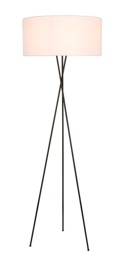 Cason 1 light Black and White shade Floor lamp