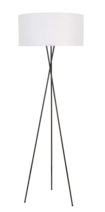 Cason 1 light Black and White shade Floor lamp