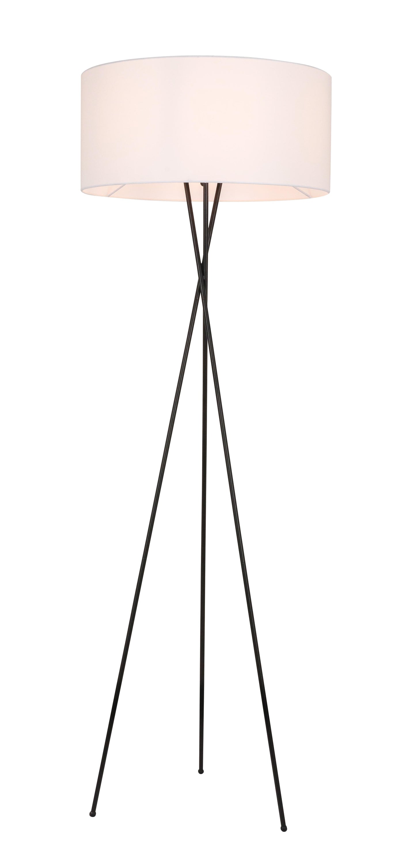 Cason 1 light Black and White shade Floor lamp