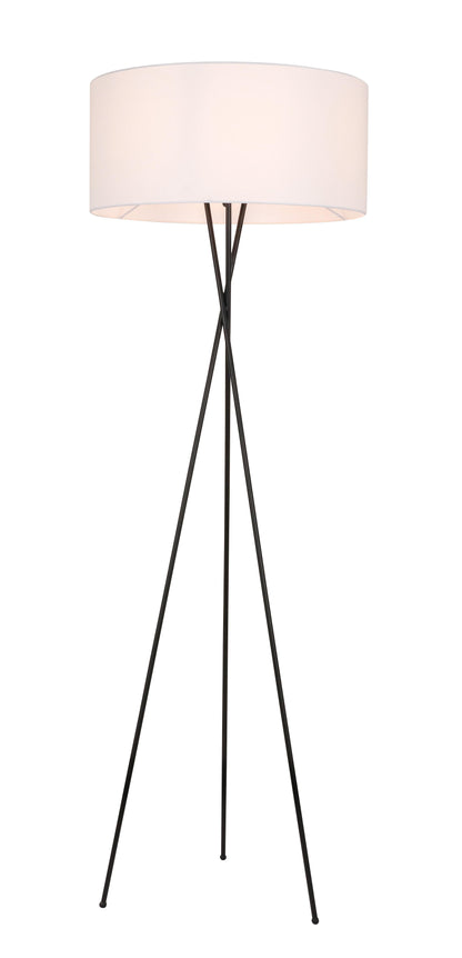Cason 1 light Black and White shade Floor lamp