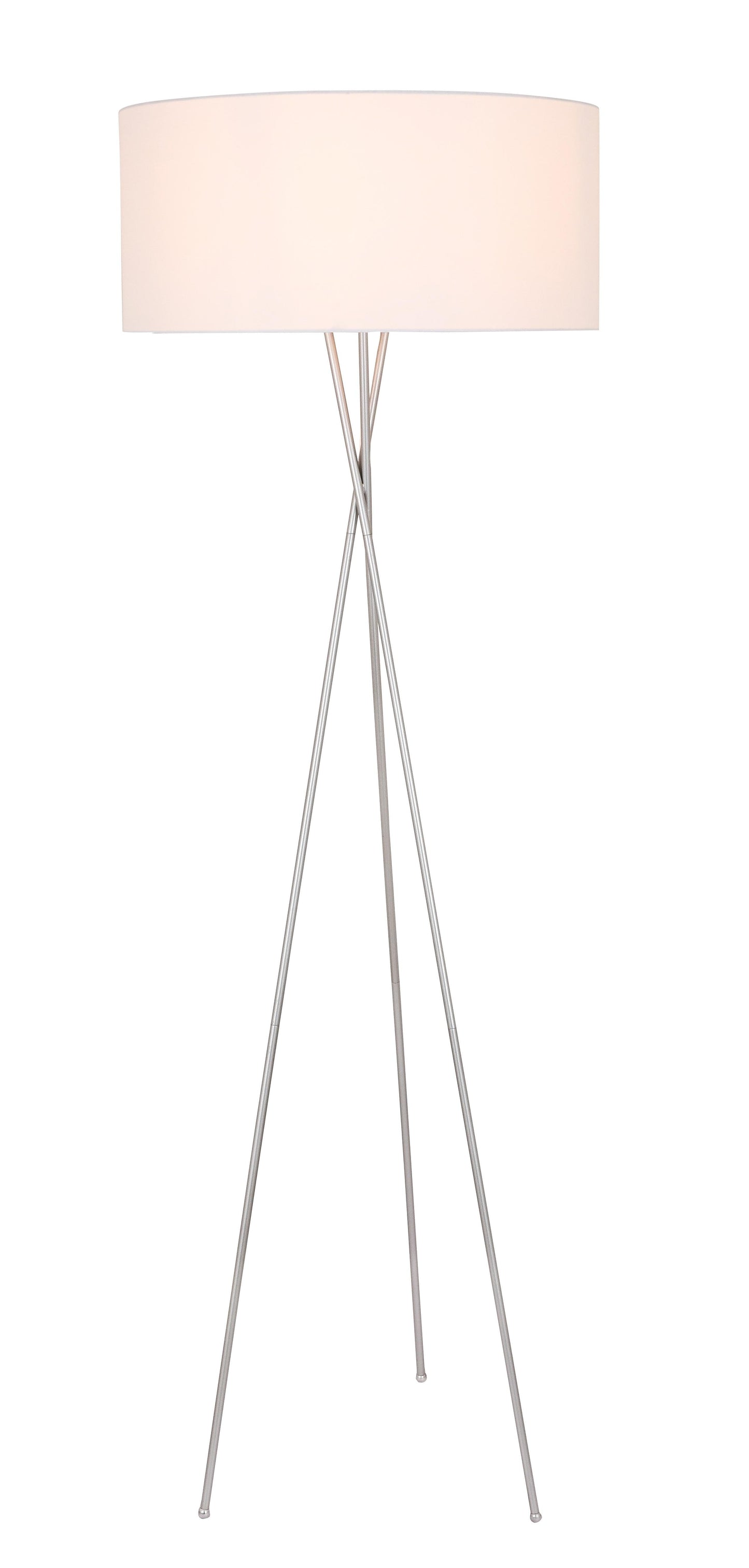 Cason 1 light Silver and White shade Floor lamp