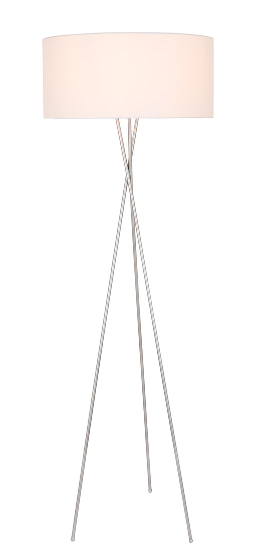 Cason 1 light Silver and White shade Floor lamp