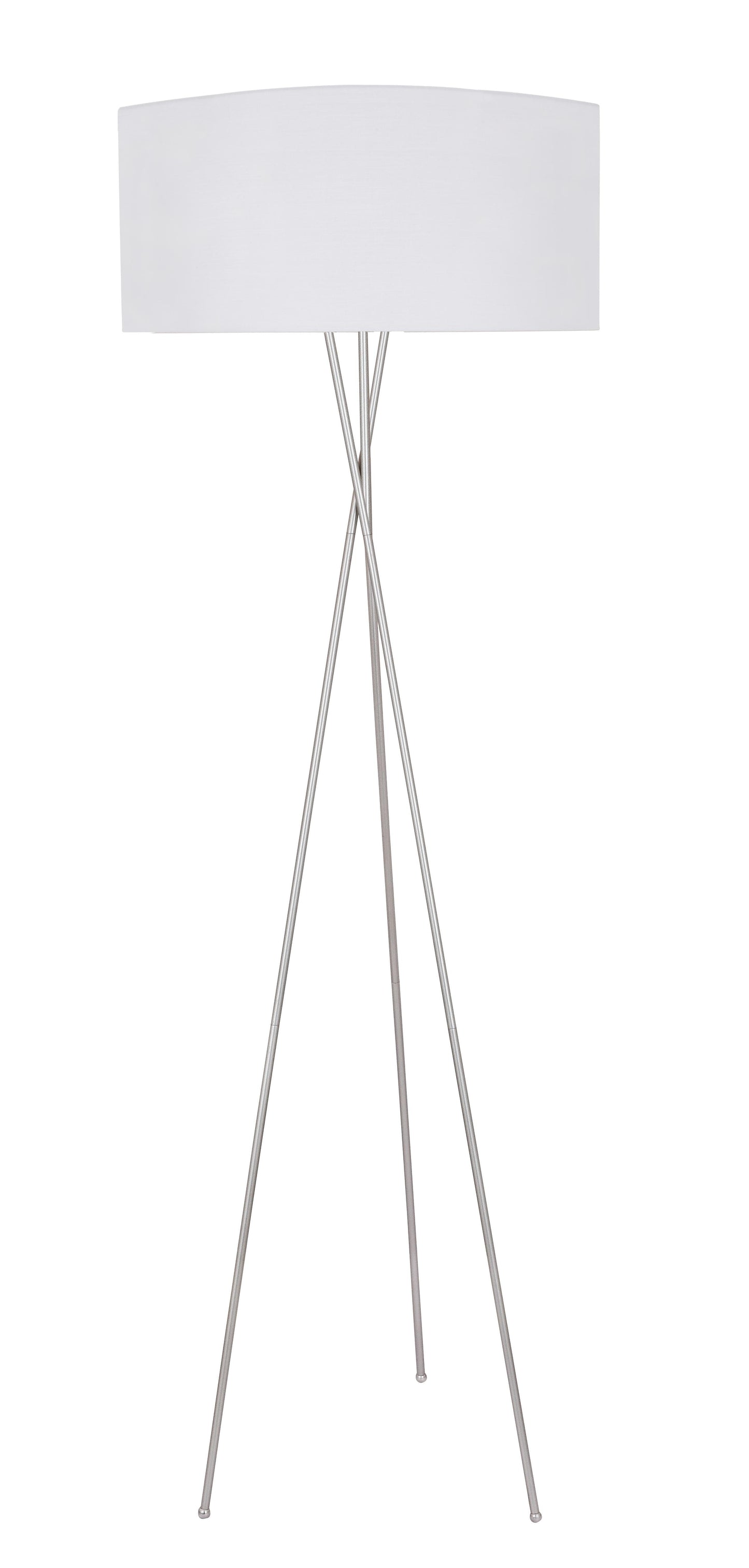 Cason 1 light Silver and White shade Floor lamp