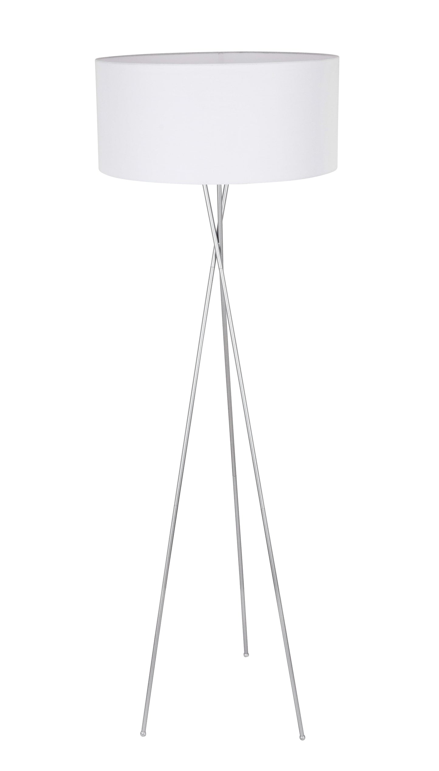 Cason 1 light Silver and White shade Floor lamp
