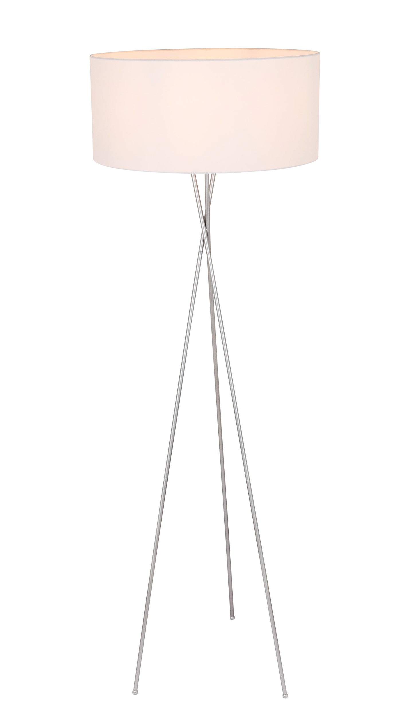 Cason 1 light Silver and White shade Floor lamp