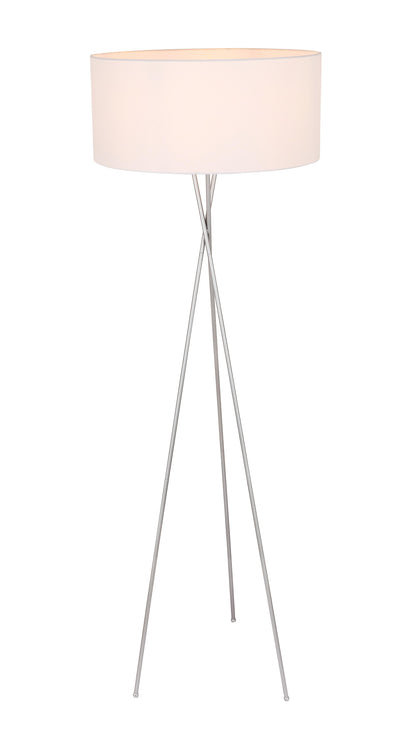 Cason 1 light Silver and White shade Floor lamp