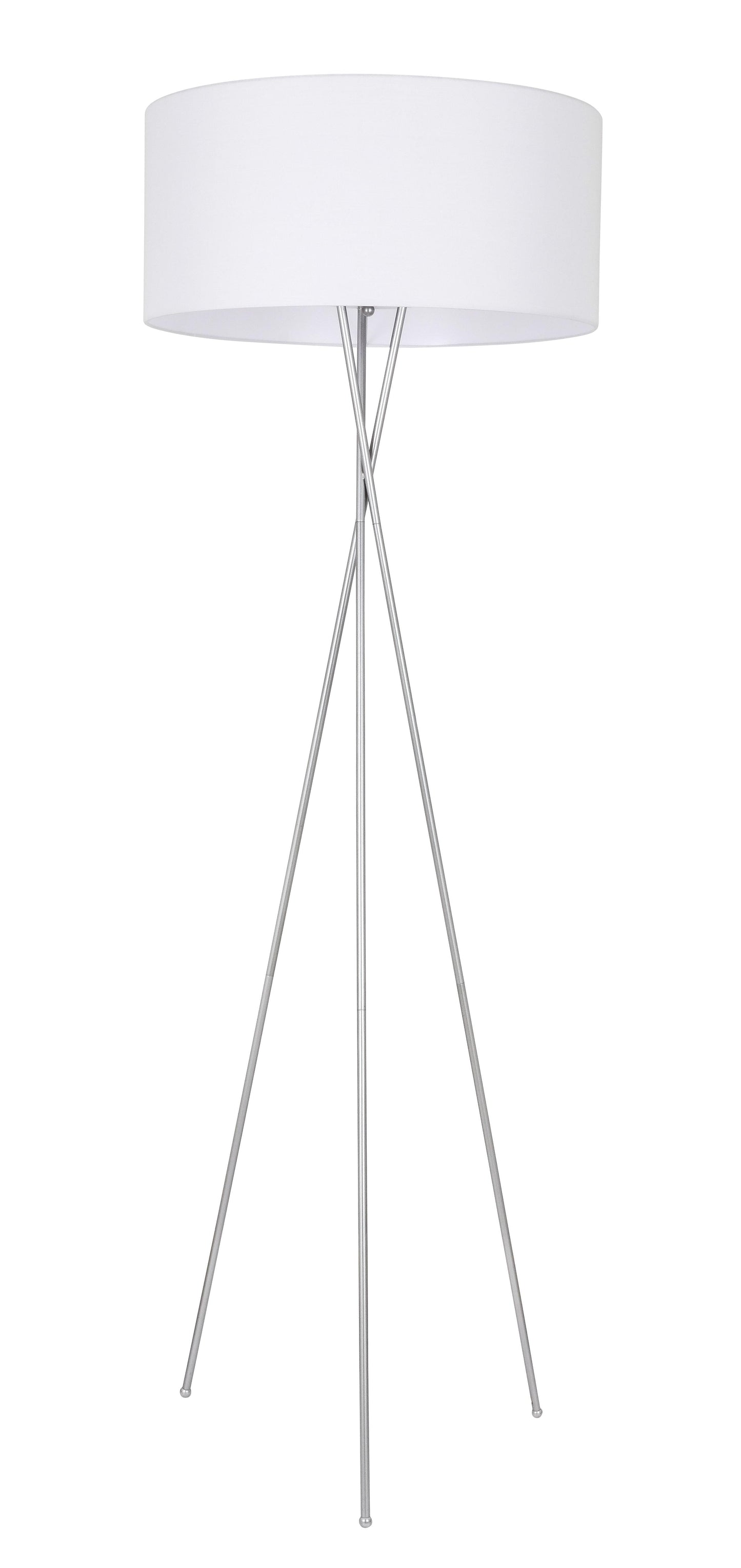 Cason 1 light Silver and White shade Floor lamp