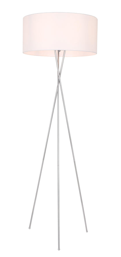 Cason 1 light Silver and White shade Floor lamp