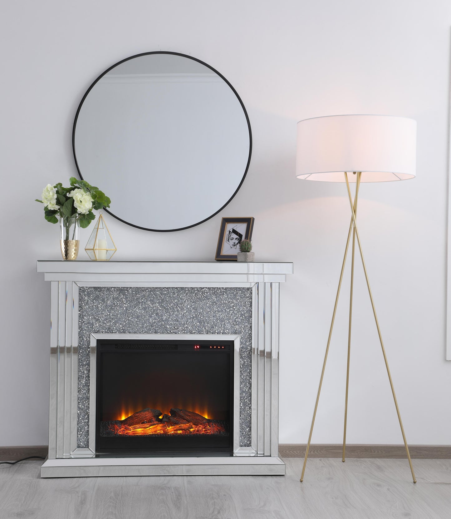 Cason 1 light Brass and White shade Floor lamp