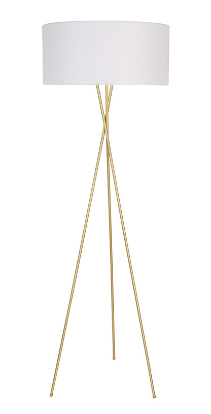 Cason 1 light Brass and White shade Floor lamp