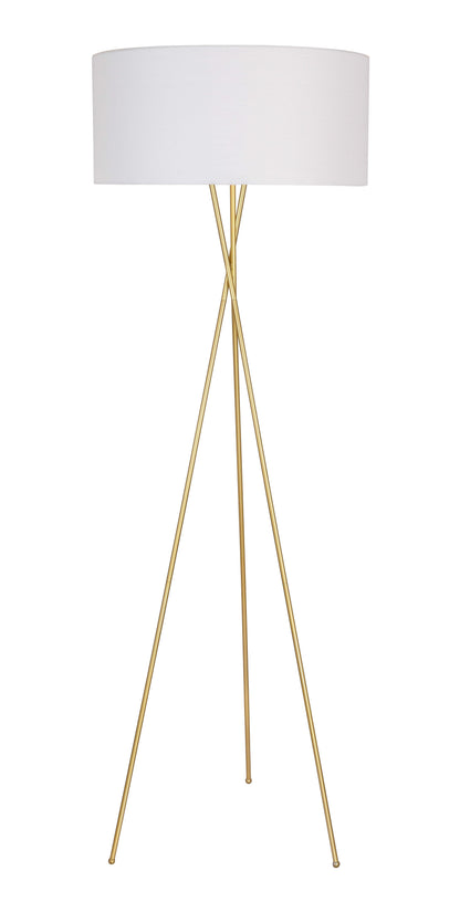 Cason 1 light Brass and White shade Floor lamp