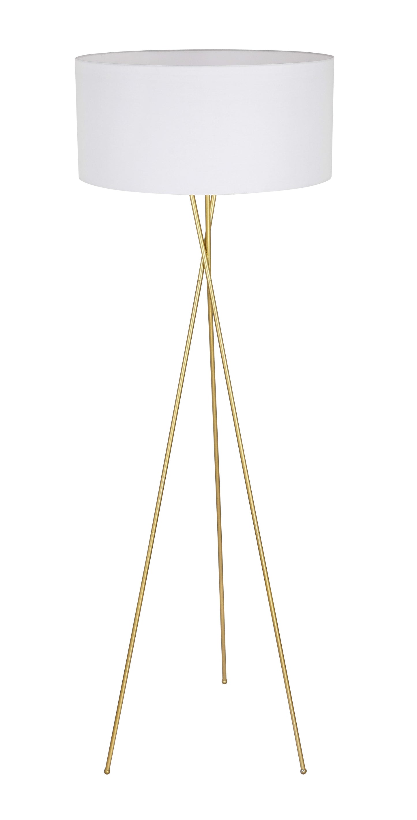 Cason 1 light Brass and White shade Floor lamp