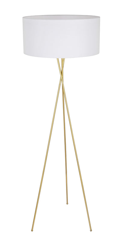 Cason 1 light Brass and White shade Floor lamp