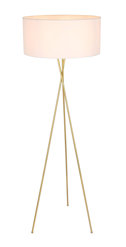 Cason 1 light Brass and White shade Floor lamp